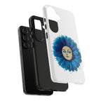 Tough Phone Case — Blue flower Face Protective Phone Cover