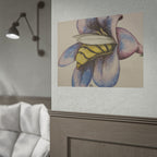 Bee in Blue Flower Poster — Rolled Botanical Art Print