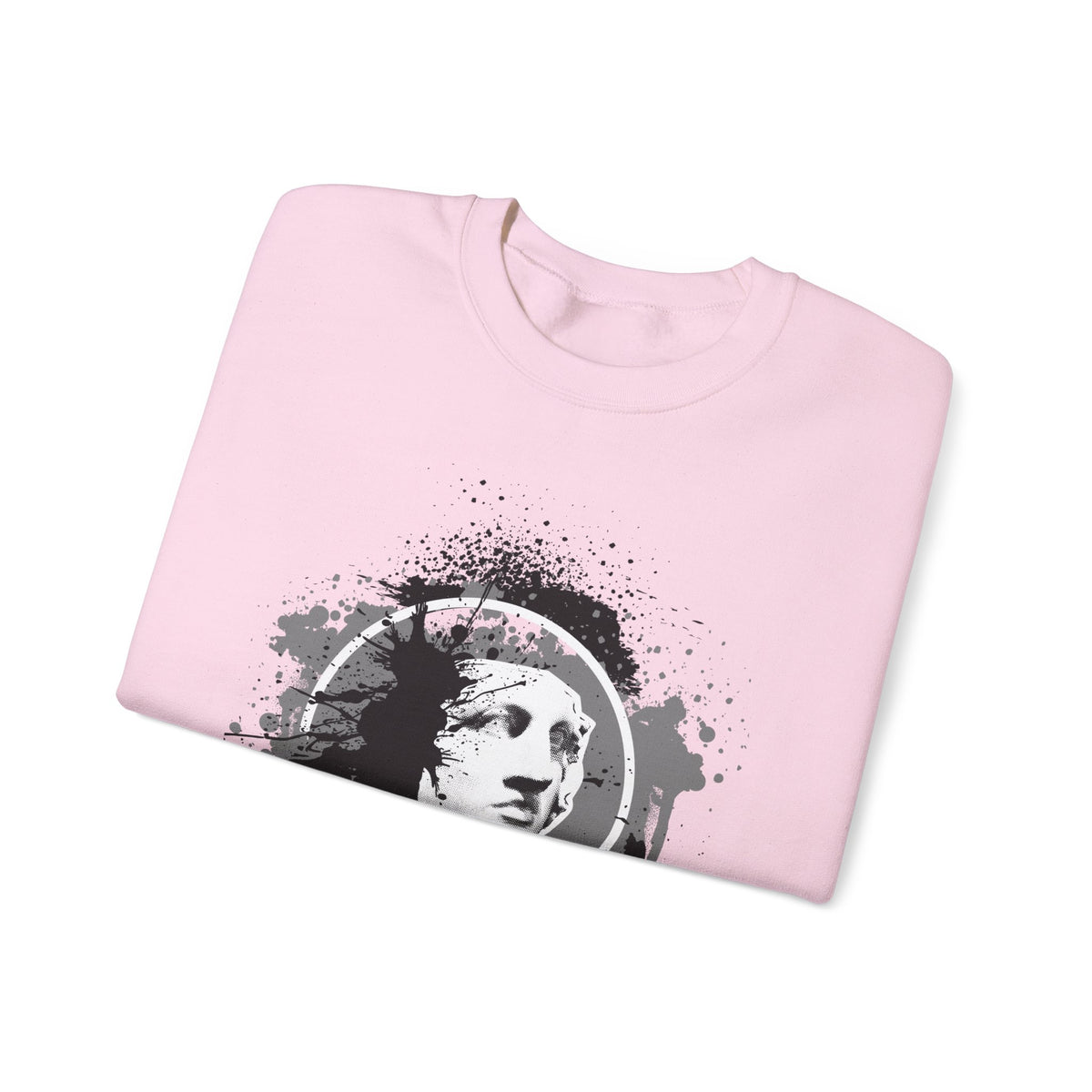 Classical Statue Ink-Splash Crewneck Sweatshirt