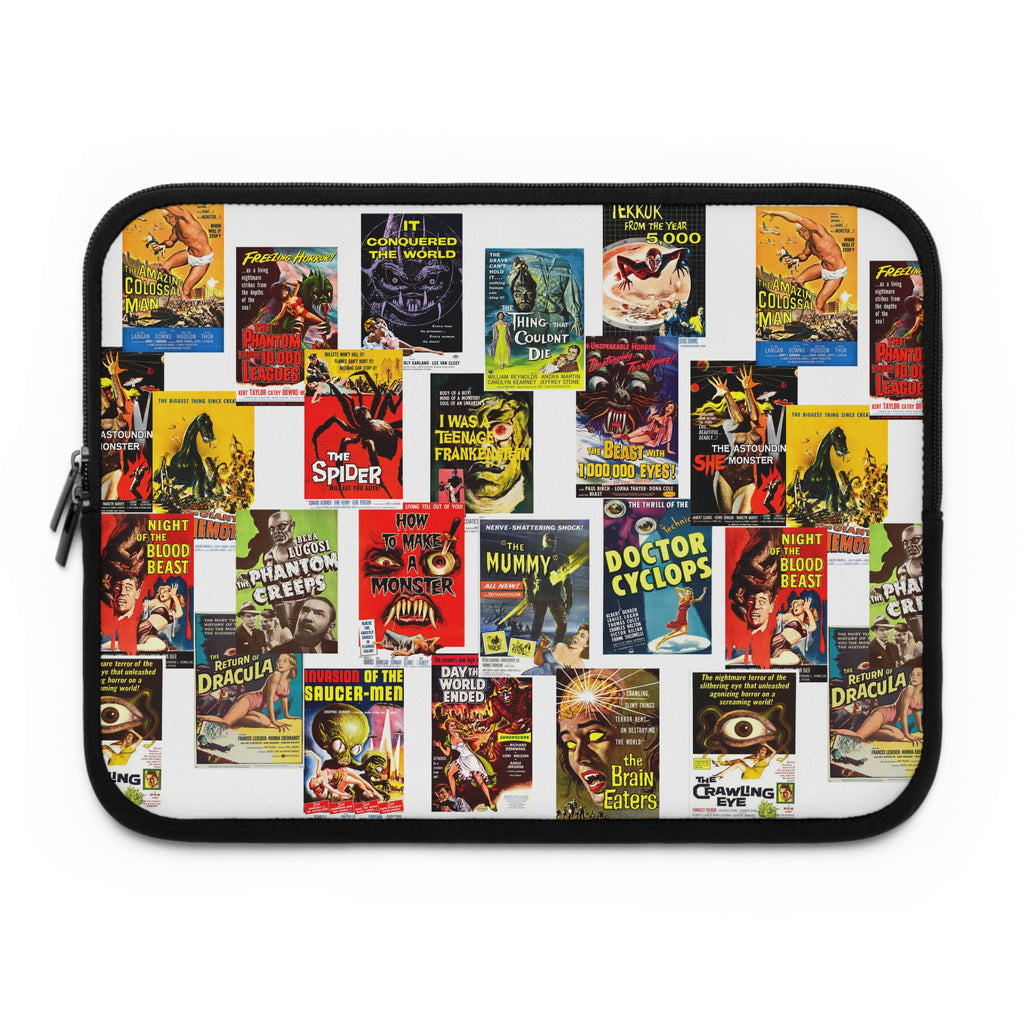B-Movies Poster Laptop Sleeve — Vintage Monster Movie Collage Sleeve