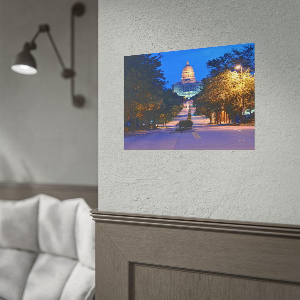 Rolled Poster — Nighttime Missouri Capitol Building Cityscape Wall Art