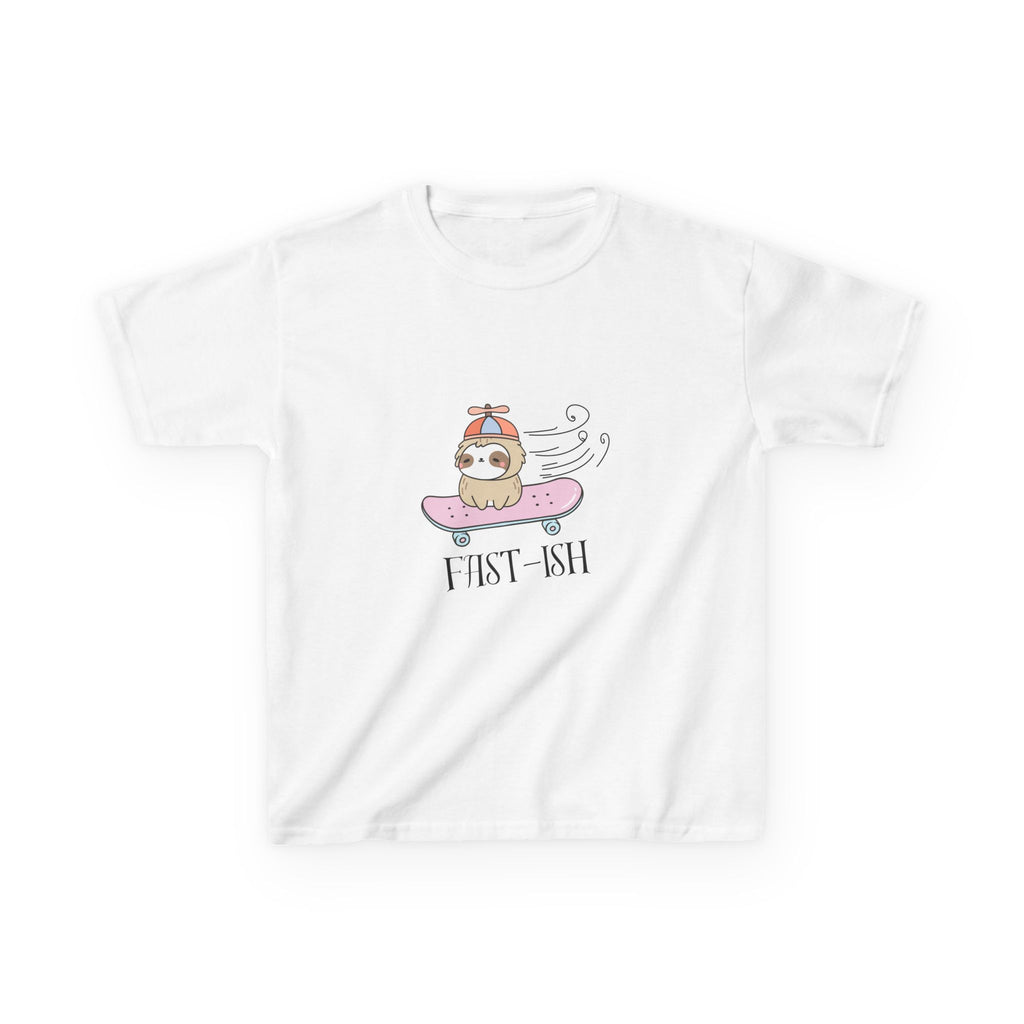 Youth 'Fast-ish' Sloth on Pink Board classic tee