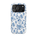 Bigfoot Floral Porcelain Tough Phone Case — Vintage Delft Pattern Protective Phone Case