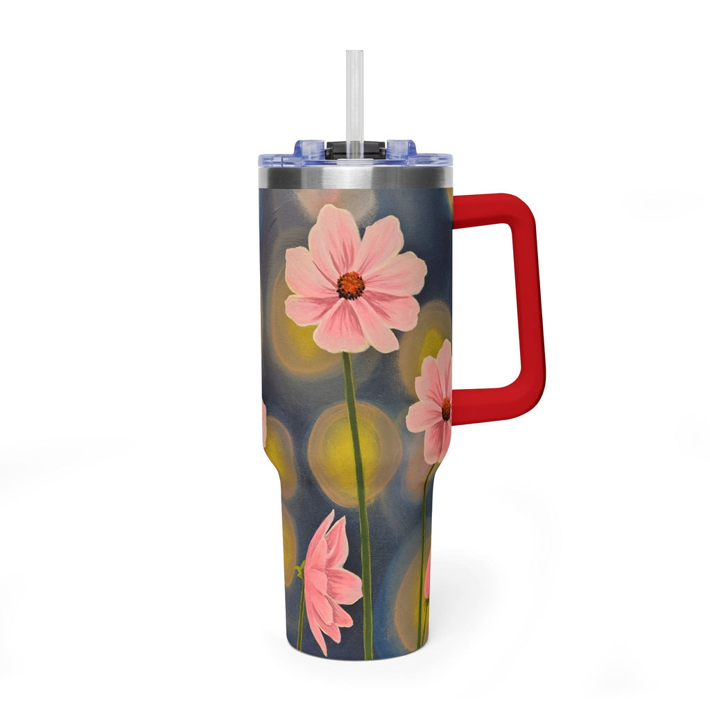 40oz Backlit Flowers Vacuum Tumbler