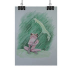 Whimsical Pink Frog Art Print for Nursery & Nature Lovers