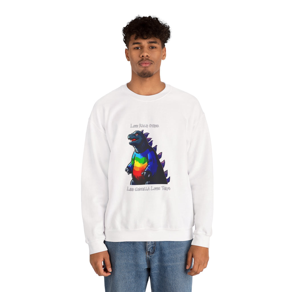 Godzilla Love Rainbow Crewneck Sweatshirt