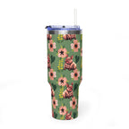 40oz Floral Squonk Tumbler — Insulated Vacuum Travel Mug