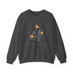Crewneck Sweatshirt — I Tried It At Home (Funny Stick Figure on Fire Graphic)