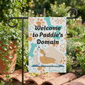 Personalize it! Corgi Garden Flag - "Welcome to Paddie's Domain" Decorative House Banner