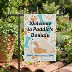 Personalize it! Corgi Garden Flag - "Welcome to Paddie's Domain" Decorative House Banner