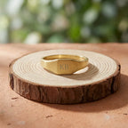 Personalize it! Engravable Square Signet Ring Stainless Steel