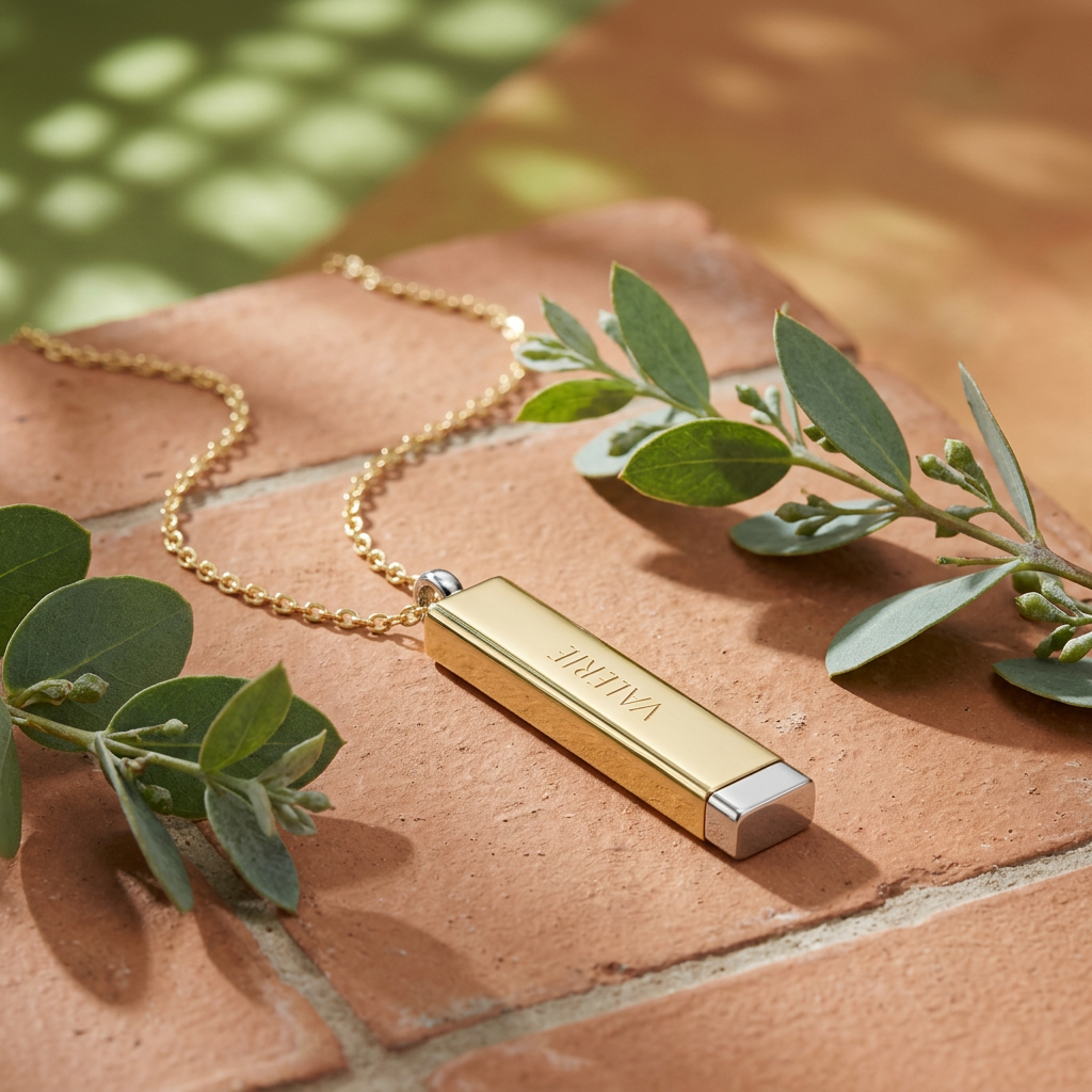 Personalize it! Hidden Message Sliding Blank Bar Necklace (Engraving)