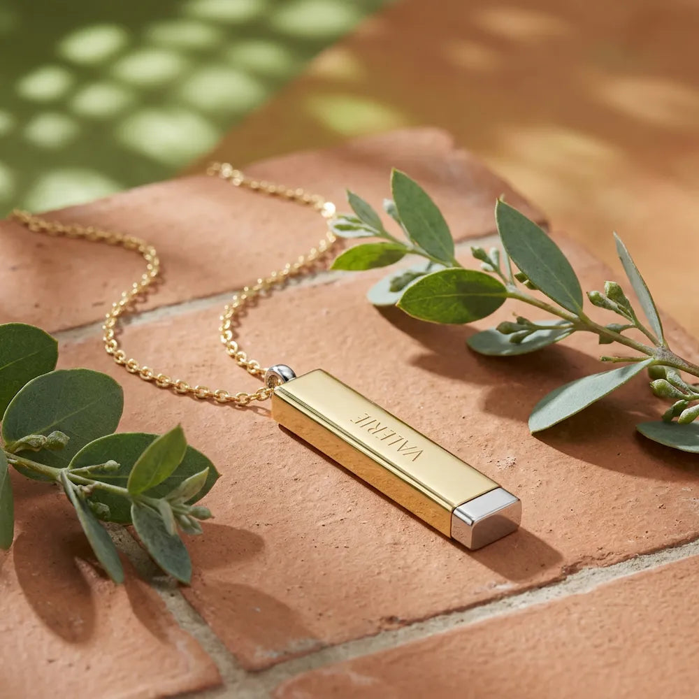 Personalize it! Hidden Message Sliding Blank Bar Necklace (Engraving)