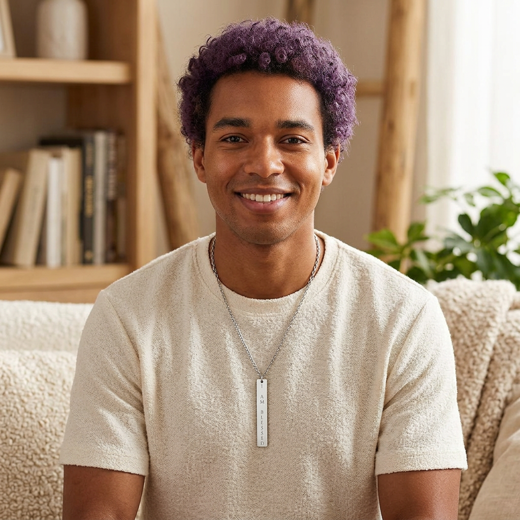 Personalize it! Engraved Vertical Bar Necklace