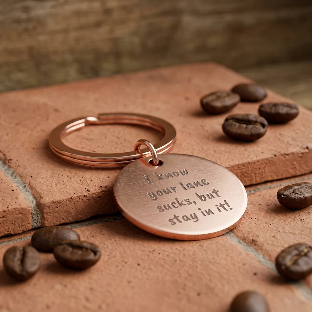 Personalize it! Round Stainless Steel Keychain