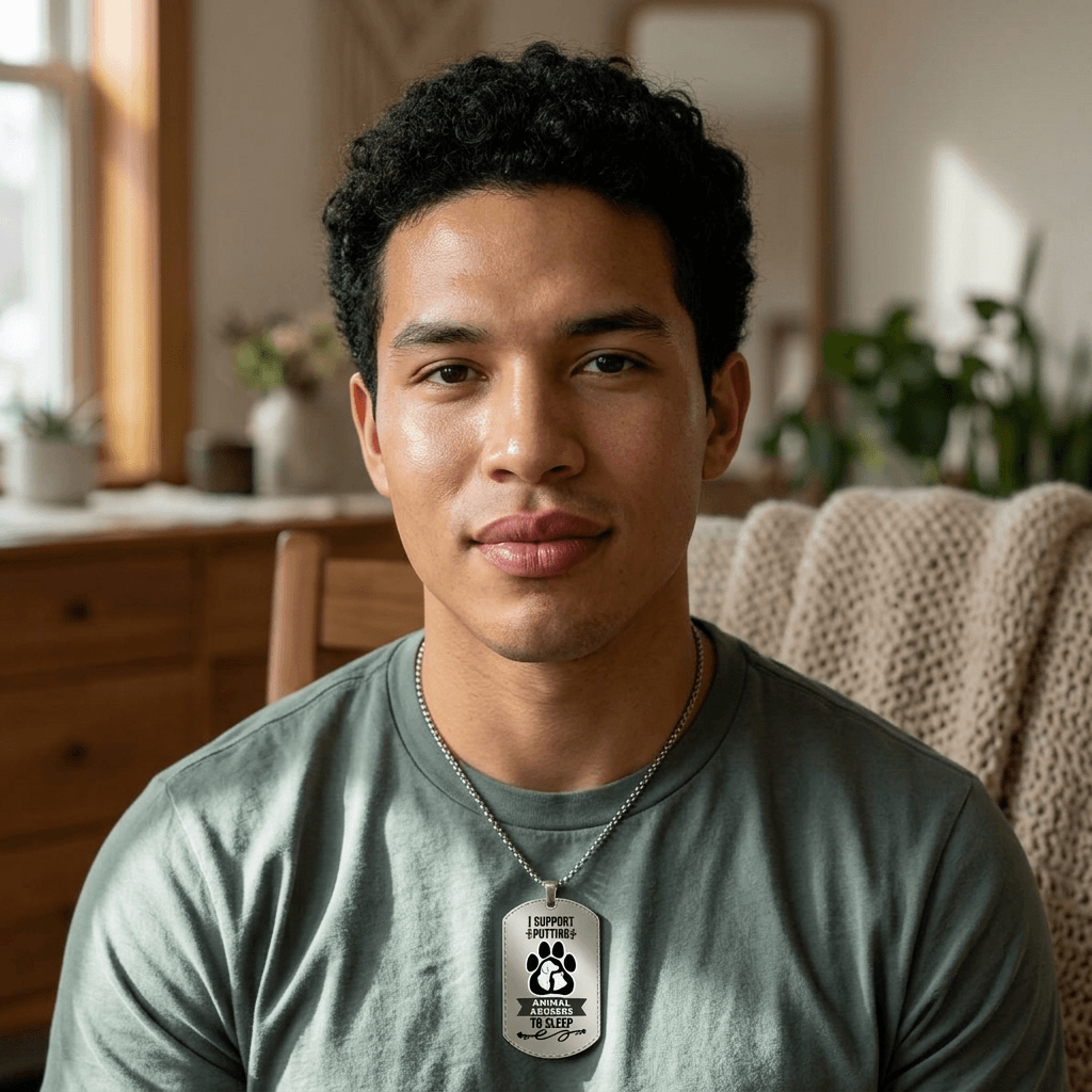 Personalize it! Dog Tag — "I Support Putting Animal Abusers to Sleep" Pet Lover Necklace