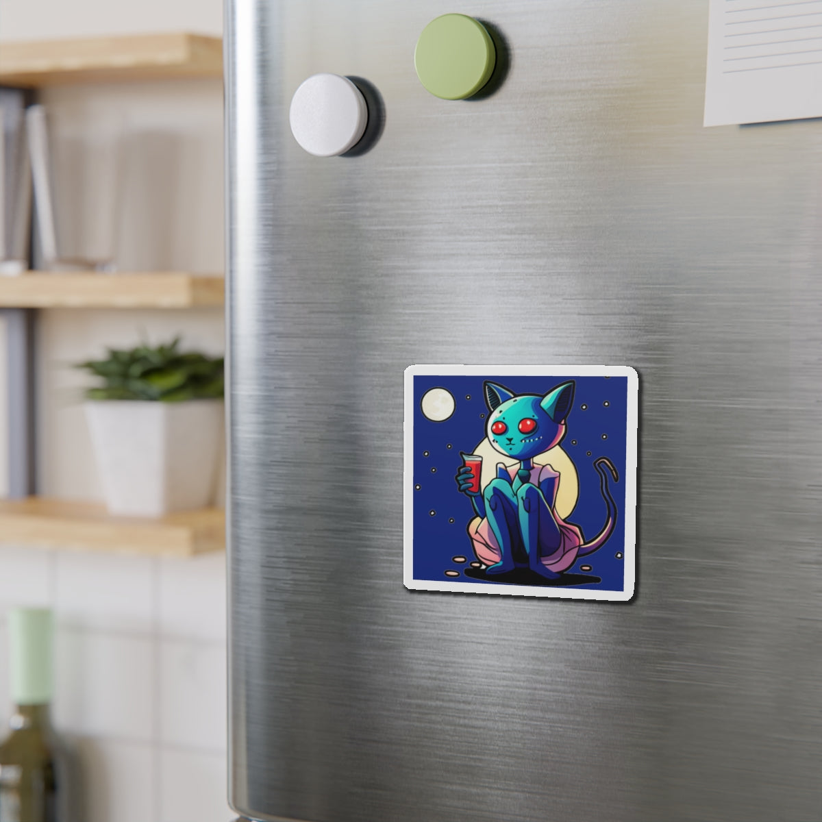 Alien Cat Die-Cut Magnet