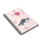 Corgi Balloon Spiral Journal — Cute Paw Print Notebook