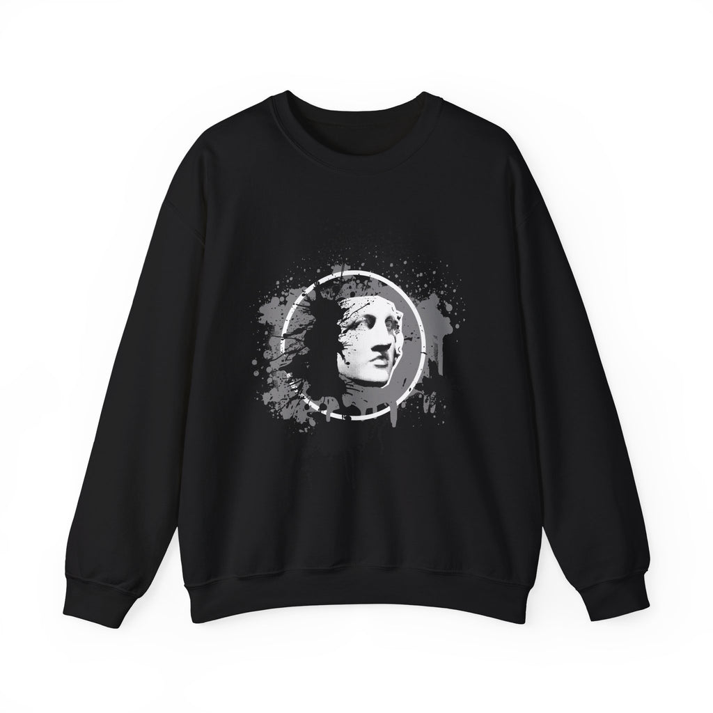 Classical Statue Ink-Splash Crewneck Sweatshirt