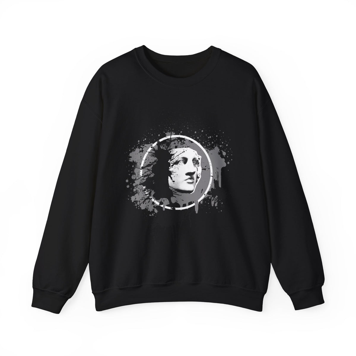 Classical Statue Ink-Splash Crewneck Sweatshirt