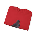 Crewneck Sweatshirt — Screaming Crow Graphic with "FUC AWF" Text
