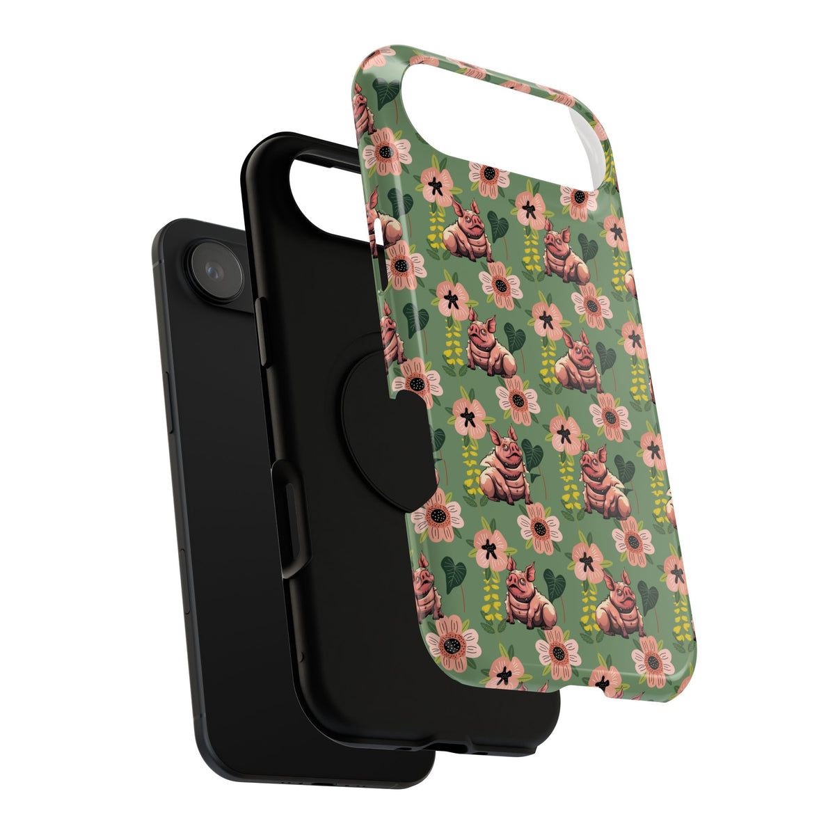 Floral Squonk Pattern Impact Phone Case — Protective iPhone Cover with Pink Flowers