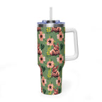 40oz Floral Squonk Tumbler — Insulated Vacuum Travel Mug