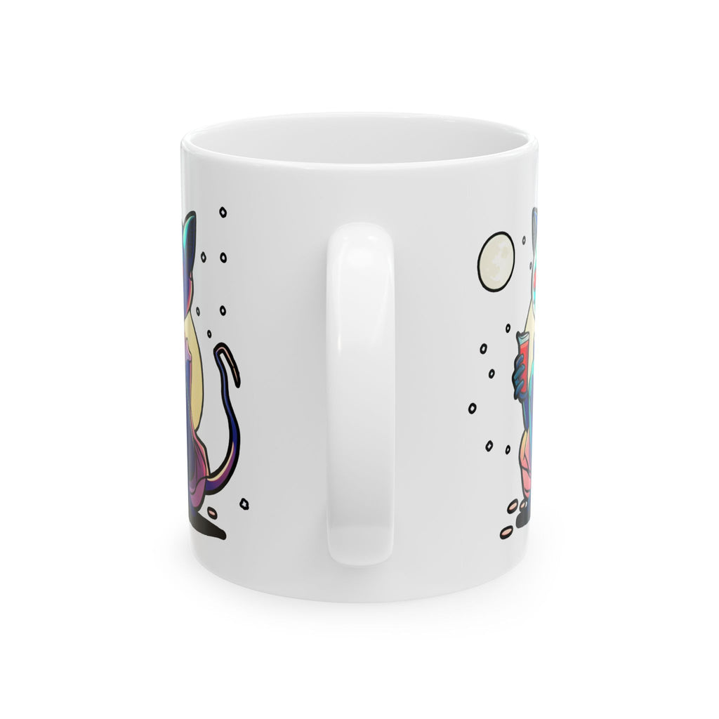 Alien Cat Ceramic Mug — Colorful Space Kitty Coffee Cup (11oz/15oz)
