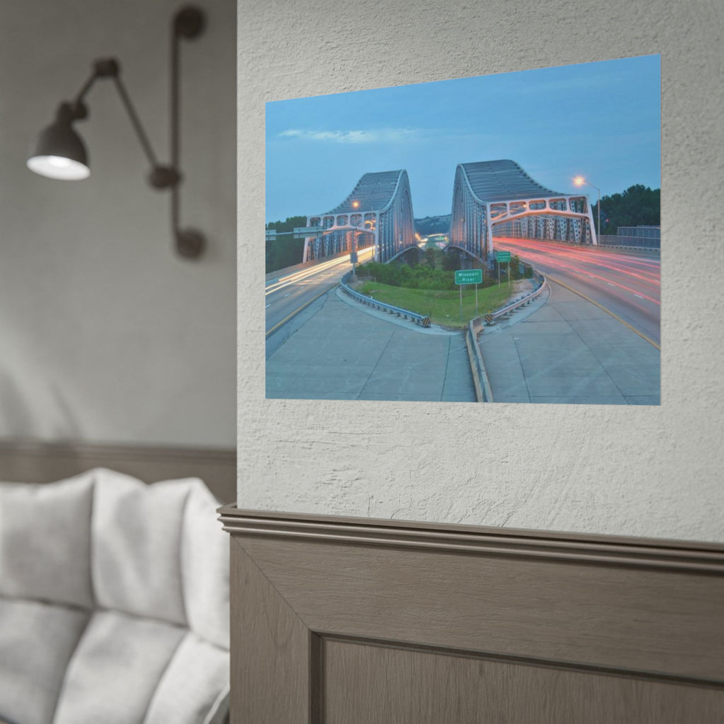 Twilight Bridge Rolled Poster — Long-Exposure Cityscape Wall Art