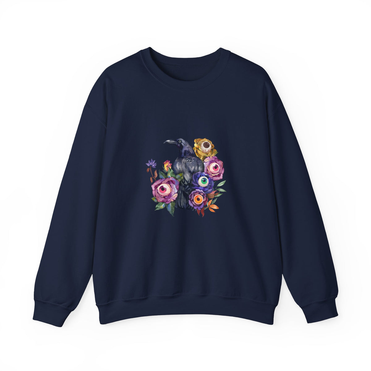 Surreal Raven & Wildflowers Crewneck Sweatshirt
