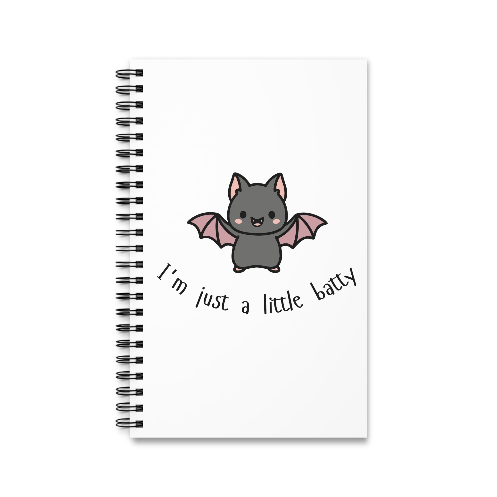 Kawaii 'I'm Just a Little Batty' Spiral Journal