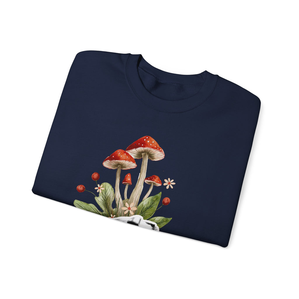 Mushroom Head Art Sweatshirt — Surreal Botanical Crewneck