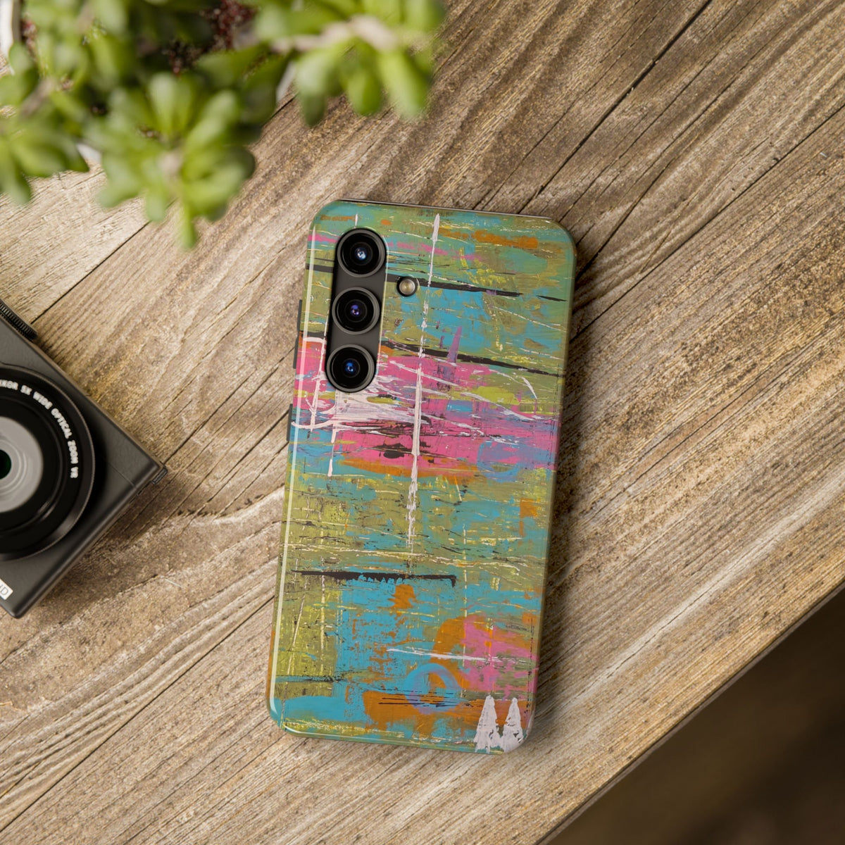 1980s Puke Tough Phone Case — Distressed Pastel Art Protective Cover