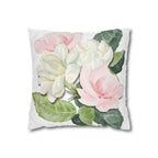Peony Floral Garden Pillowcase — Pink & White Decorative Throw Pillowcase