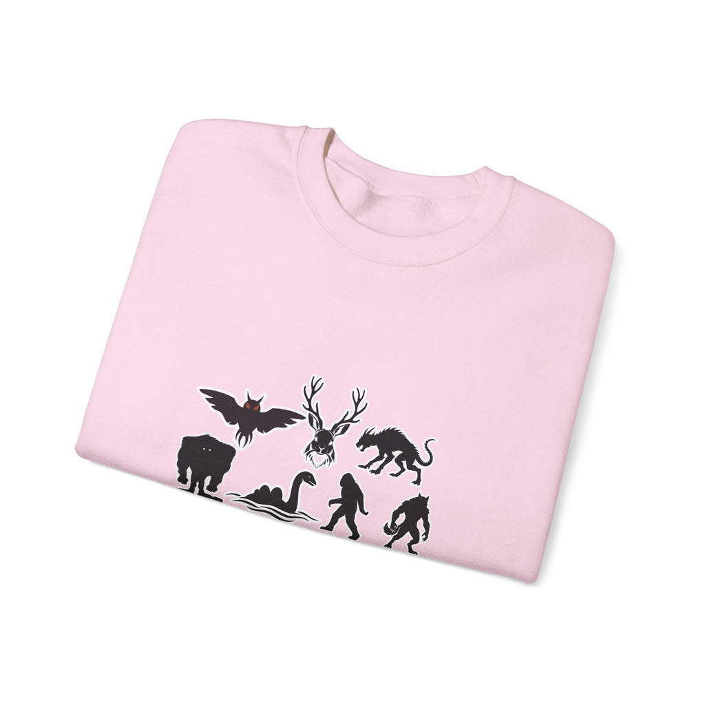 Crewneck Sweatshirt — "Emotionally Supported by Cryptids" Graphic