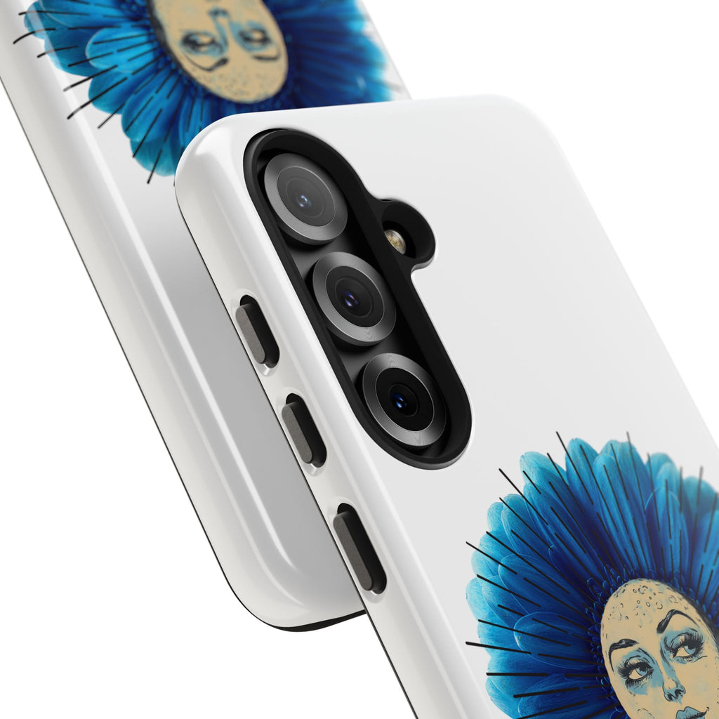 Tough Phone Case — Blue flower Face Protective Phone Cover