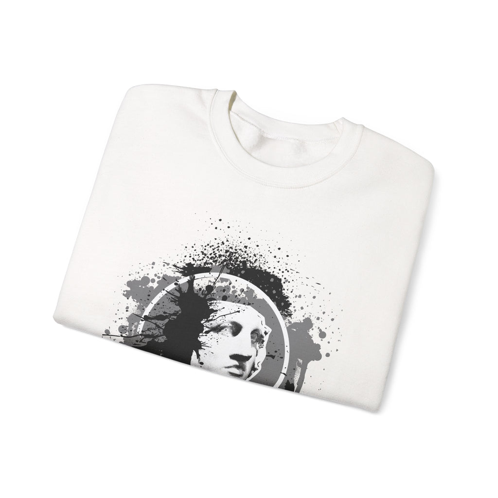 Classical Statue Ink-Splash Crewneck Sweatshirt