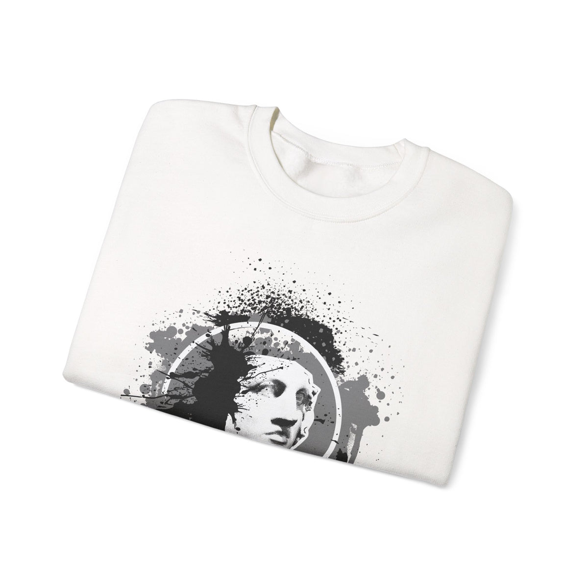 Classical Statue Ink-Splash Crewneck Sweatshirt