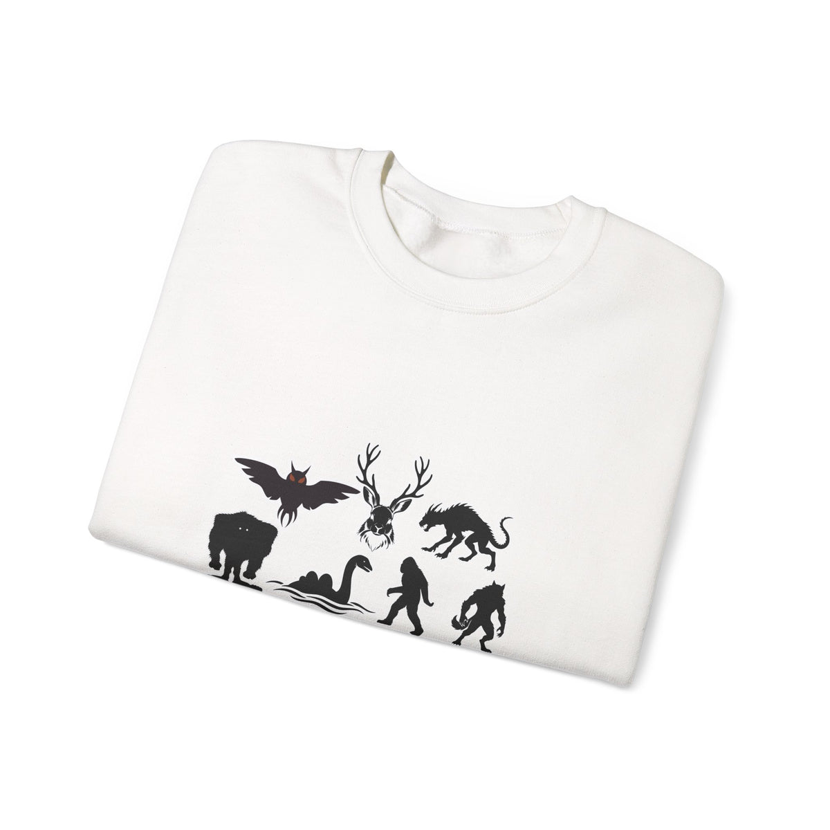 Crewneck Sweatshirt — "Emotionally Supported by Cryptids" Graphic
