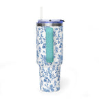 40oz Bigfoot Floral Vacuum Tumbler – Insulated Travel Mug with Straw