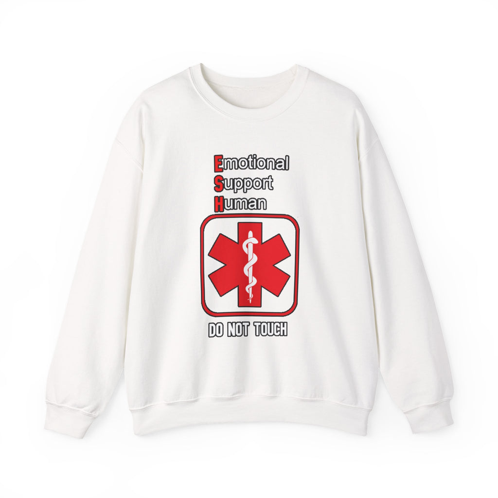 Emotional Support Human Sweatshirt – Medical Symbol “Do Not Touch” Crewneck