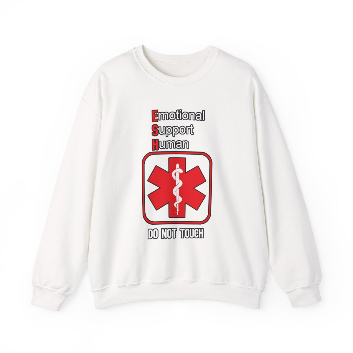 Emotional Support Human Sweatshirt – Medical Symbol “Do Not Touch” Crewneck