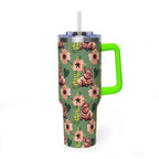 40oz Floral Squonk Tumbler — Insulated Vacuum Travel Mug