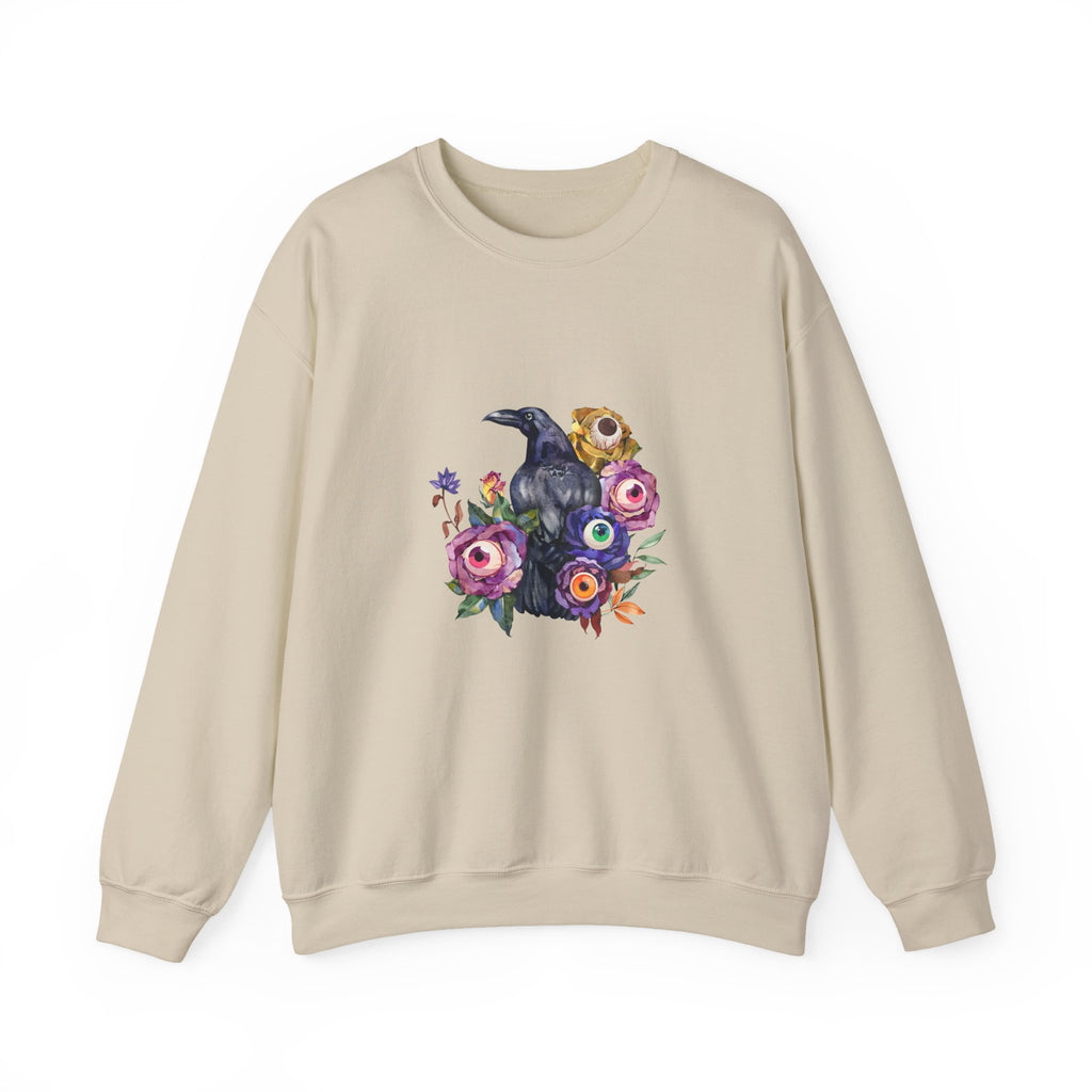 Surreal Raven & Wildflowers Crewneck Sweatshirt