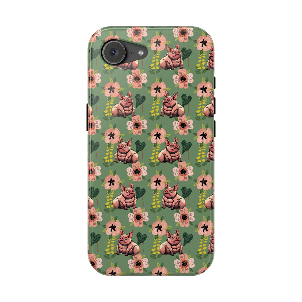 Floral Squonk Pattern Impact Phone Case — Protective iPhone Cover with Pink Flowers
