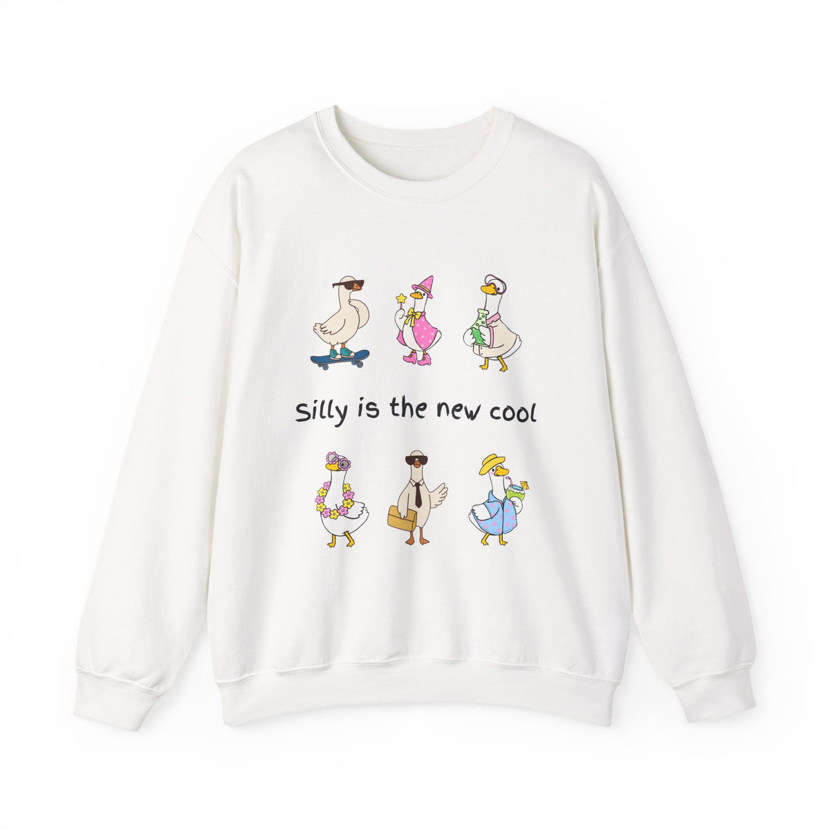 Silly Is The New Cool Sweatshirt — Cute Dancing Ducks Graphic Crewneck