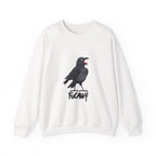 Crewneck Sweatshirt — Screaming Crow Graphic with "FUC AWF" Text