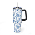 40oz Bigfoot Floral Vacuum Tumbler – Insulated Travel Mug with Straw