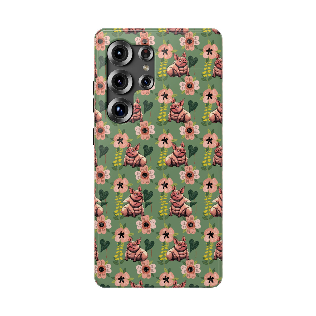 Floral Squonk Pattern Impact Phone Case — Protective iPhone Cover with Pink Flowers