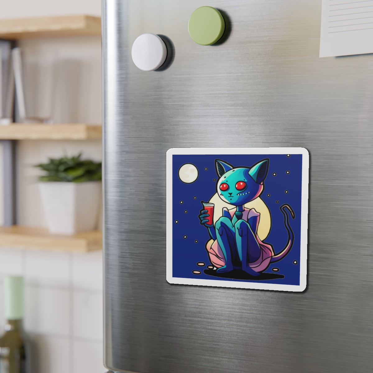Alien Cat Die-Cut Magnet